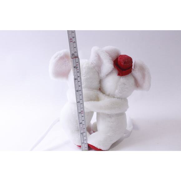 Adorable Hugging White Mice Couple with I Love You Heart, Valentine's Day, - Picture 3 of 3